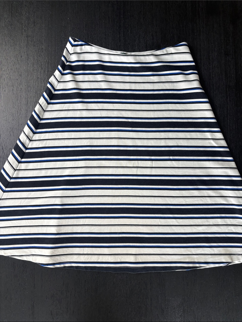 Lauren Ralph Lauren Navy, Black and White Striped Midi Skirt